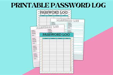 Printable Password Log