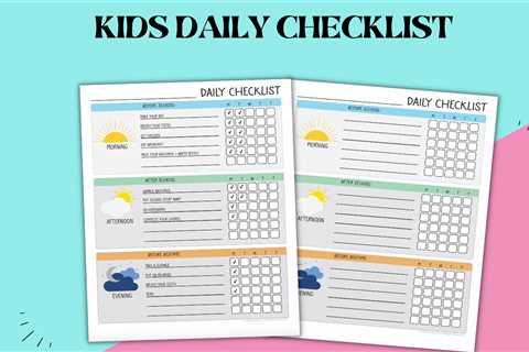 Kids Daily Checklist Printable