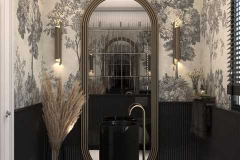 Bathroom design with tree wallpaper – BOK Architects