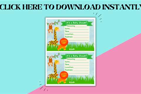 Jungle Theme Baby Shower Printable Set