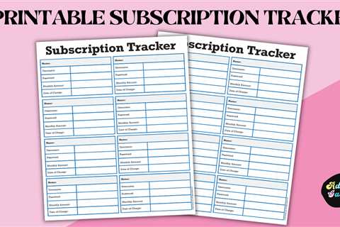 Printable Subscription Tracker