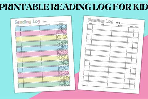 Printable Reading Log for Kids