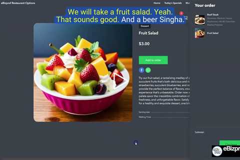 eBizprof Restaurant site filtering and ordering demo